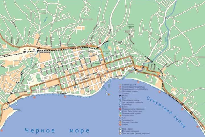 Карта Сухума